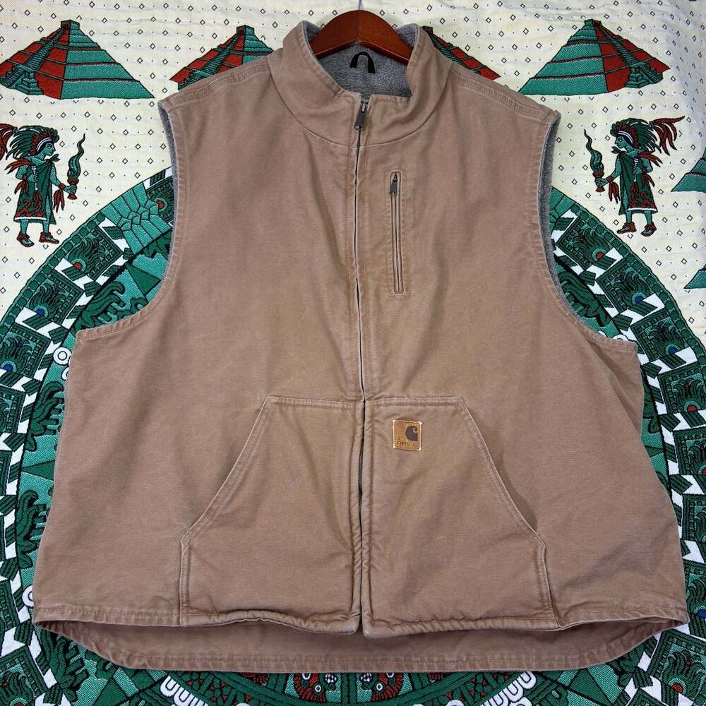 Carhartt Duck Vest Sherpa Lined Brown